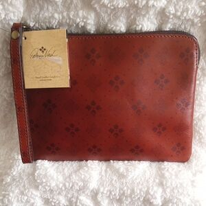 Patricia Nash Cognac Leather Wristlet